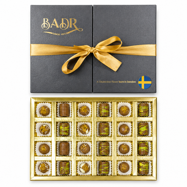Pralines with Pistachio Cream and Caramel Biscuits – 24 pcs